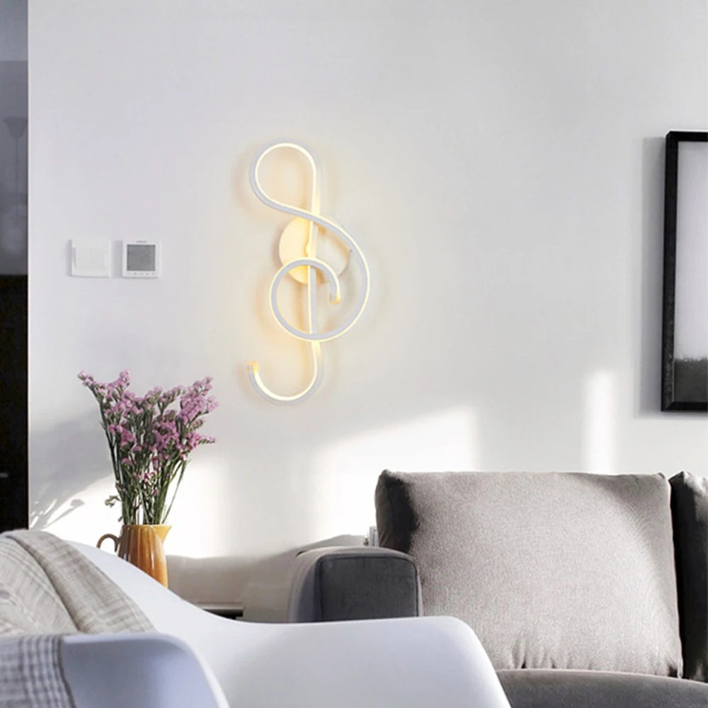 LED Music Note Wall Lamp