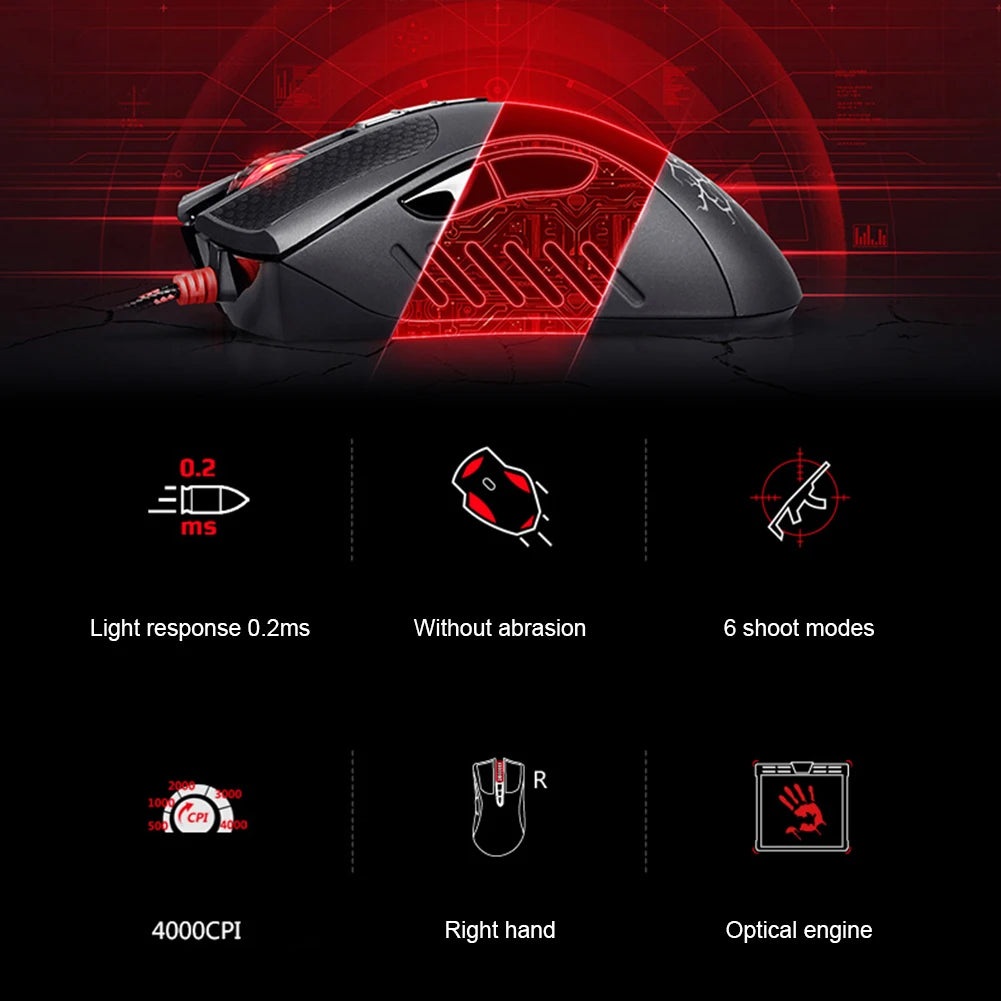 USB Wired Programable Gaming Mouse 4000DPI