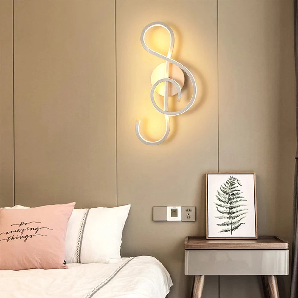 LED Music Note Wall Lamp