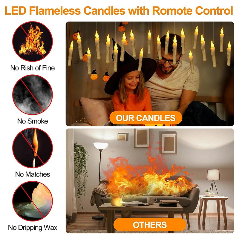 12-36 Magic Floating Candles with Wand Remote Flameless