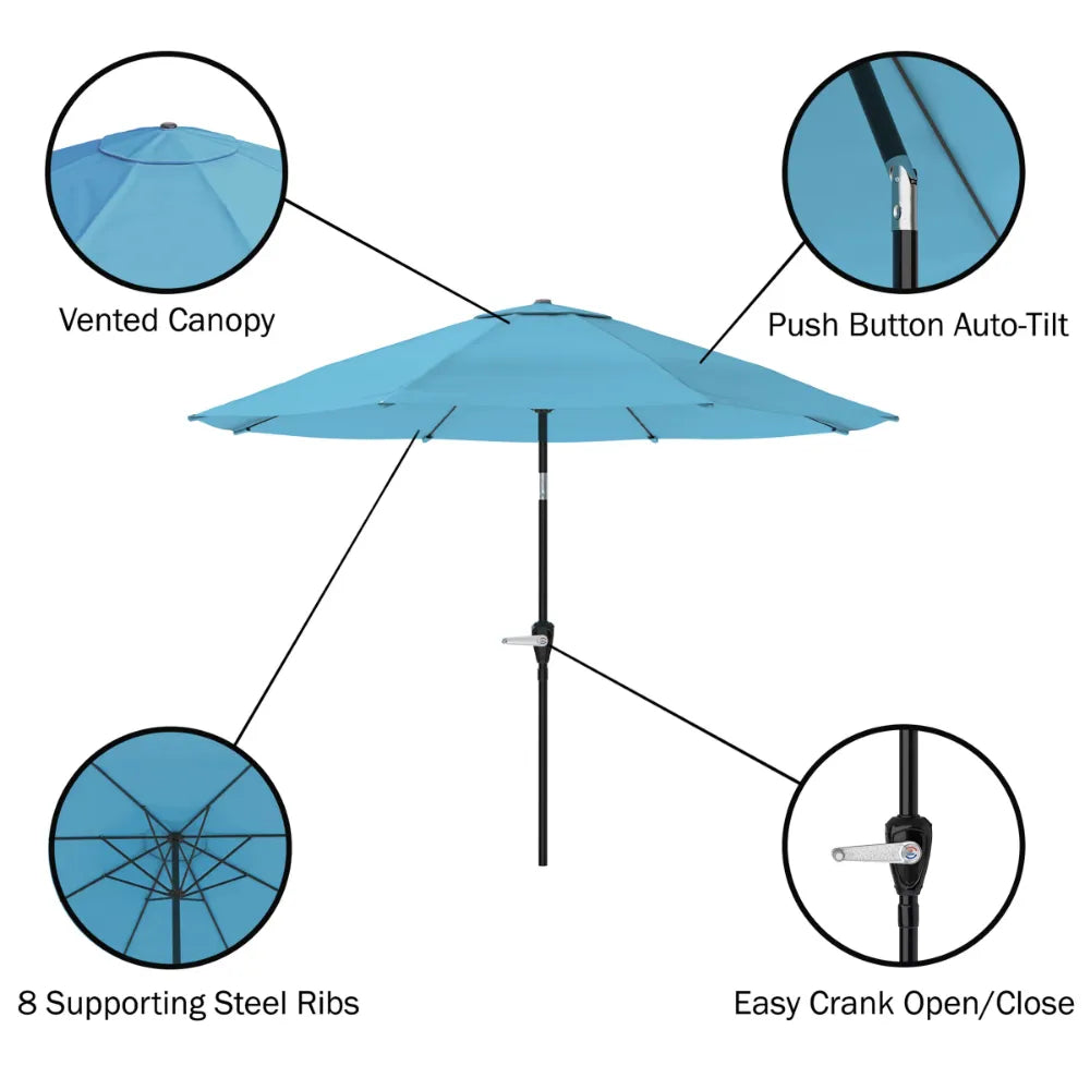 10 Foot Patio Umbrella with Auto Tilt