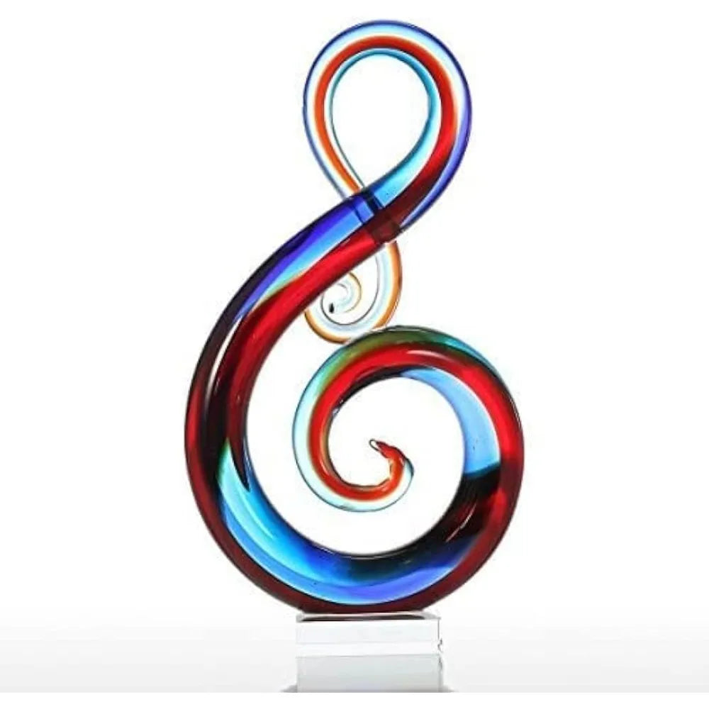 Multi-color Music Note Glass Sculpture