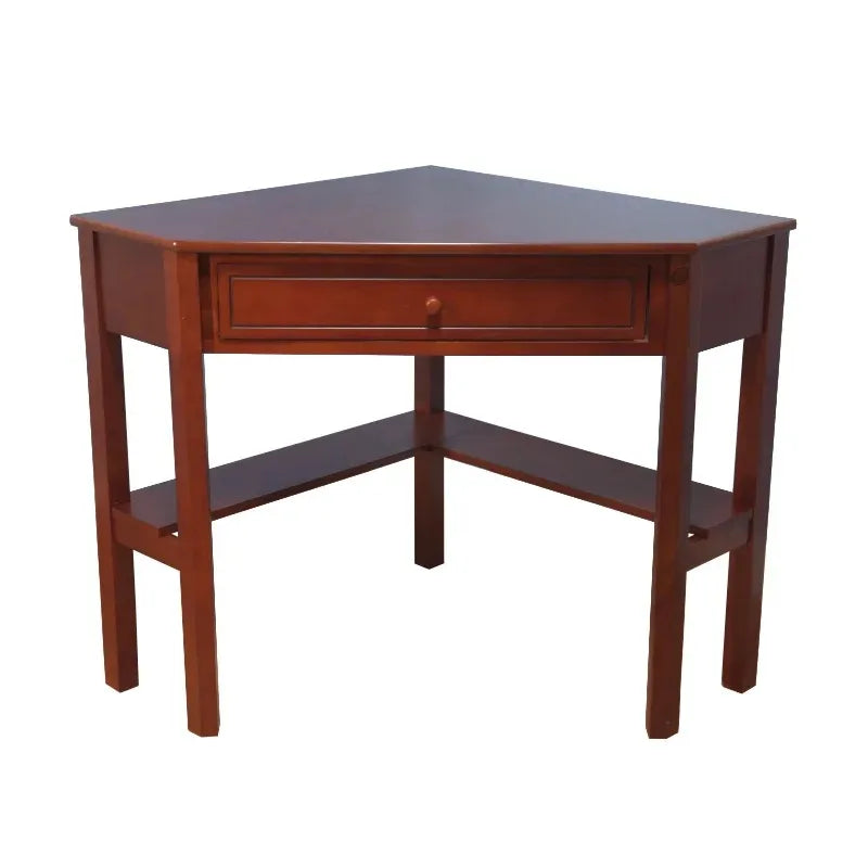 Wooden Corner Writing Desk with Drawer