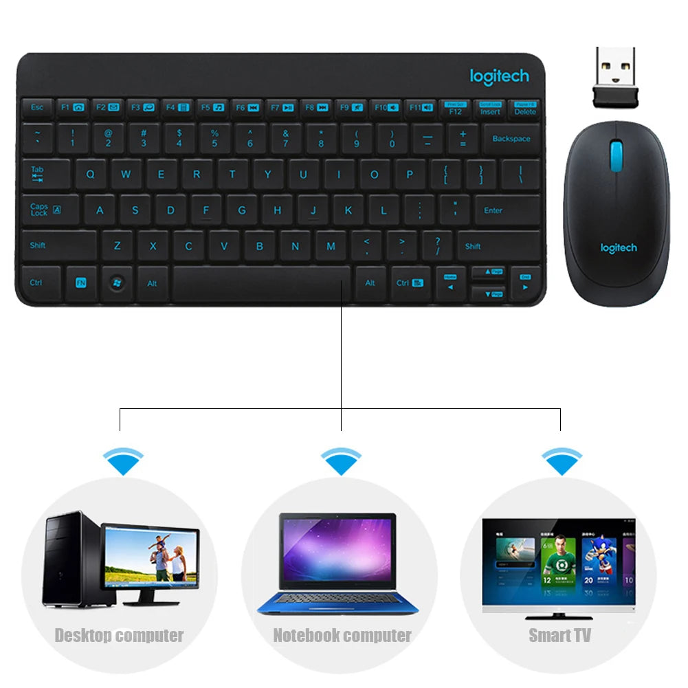 USB Wireless Keyboard & Ergonomic Mouse