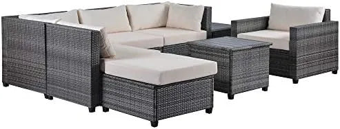 Outdoor Sectional Wicker Furniture Set