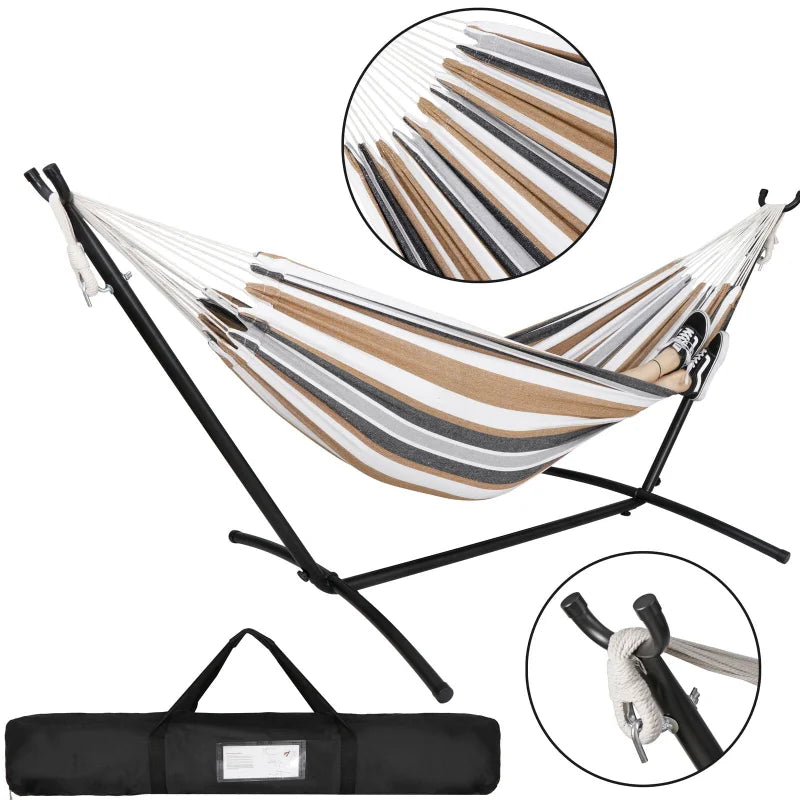 2-Person Hammock with Stand and Portable Carrying Bag
