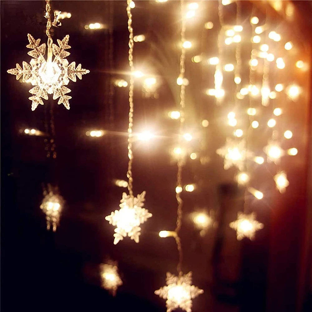 4M LED Christmas Snowflake String Lights