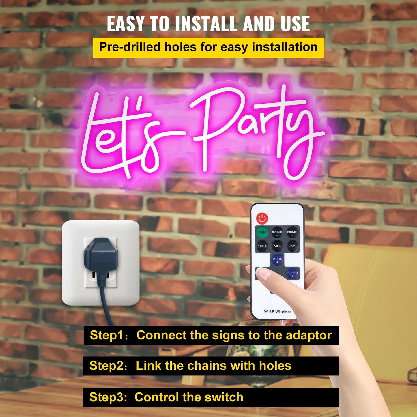 Let's Party LED Neon Sign