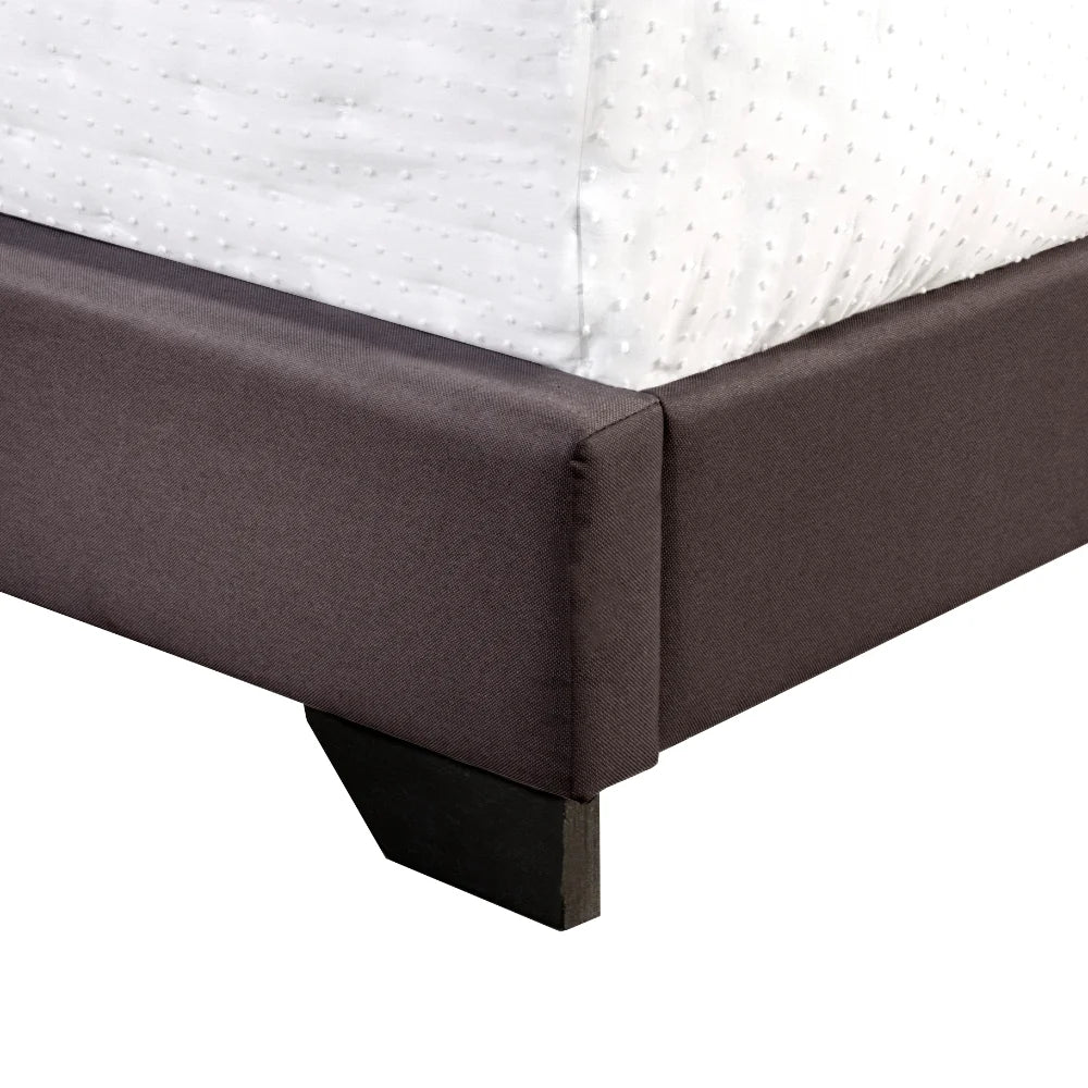 Upholstered Full Size Charcoal Platform Bed