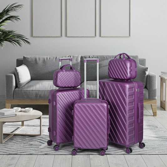 5Pcs Luggage Set with 360 Degree Spinner Wheels
