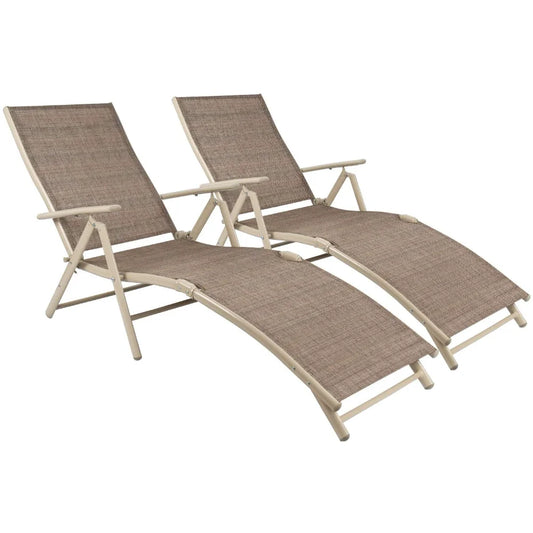 Set of 2 Adjustable Chaise Loungers