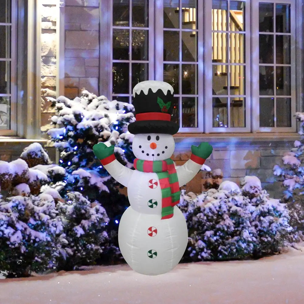 Yard Inflatable Christmas Tree with Santa and Dog and Snowman