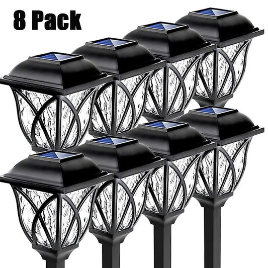 8 Pack Solar Waterproof LED Solar Garden Stake Lights