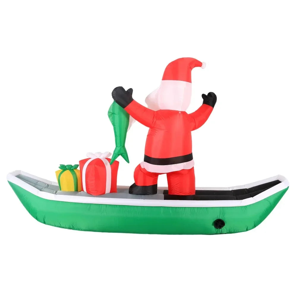 10Ft Tall Fishing Santa Inflatable Christmas Decoration