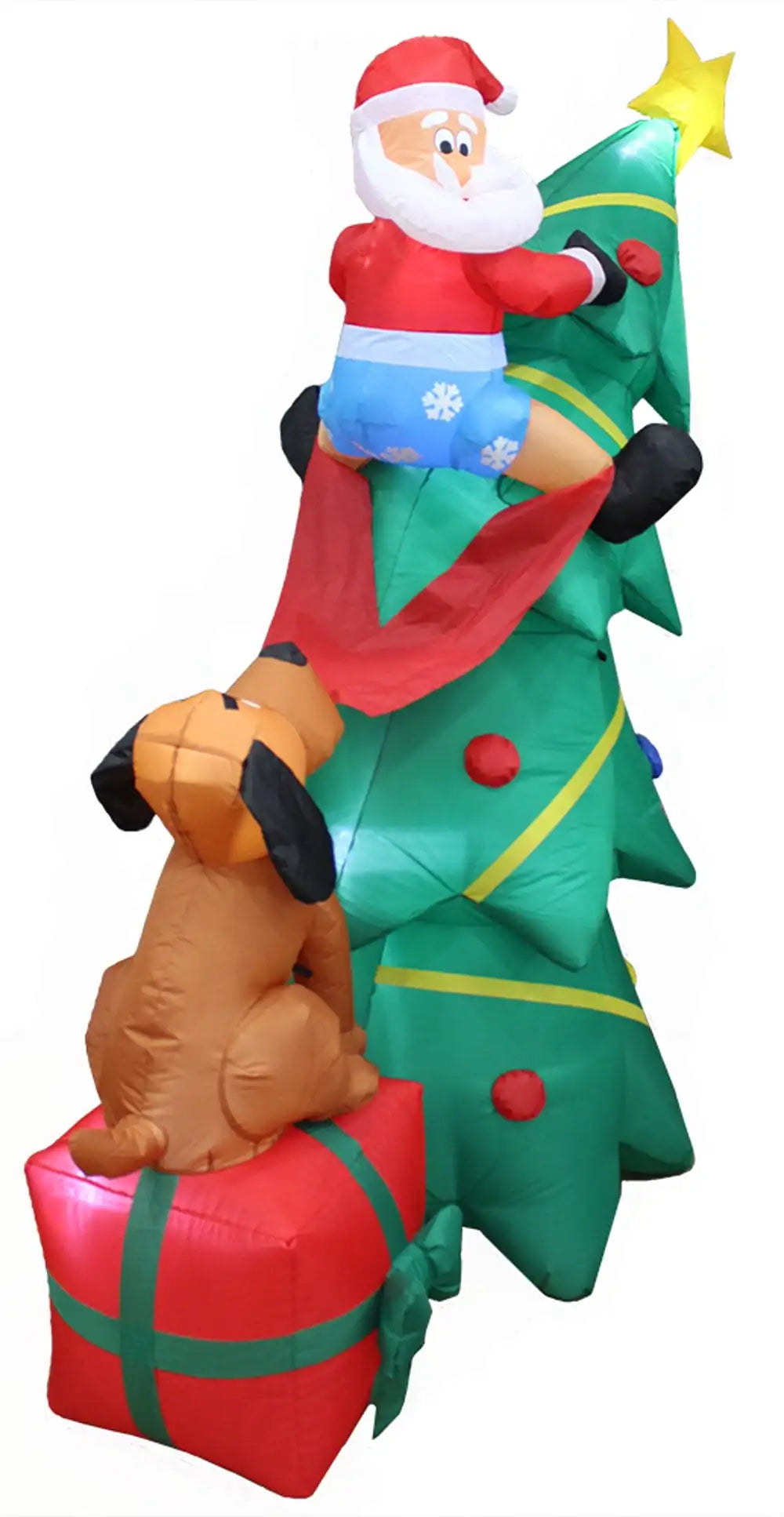 Yard Inflatable Christmas Tree with Santa and Dog and Snowman