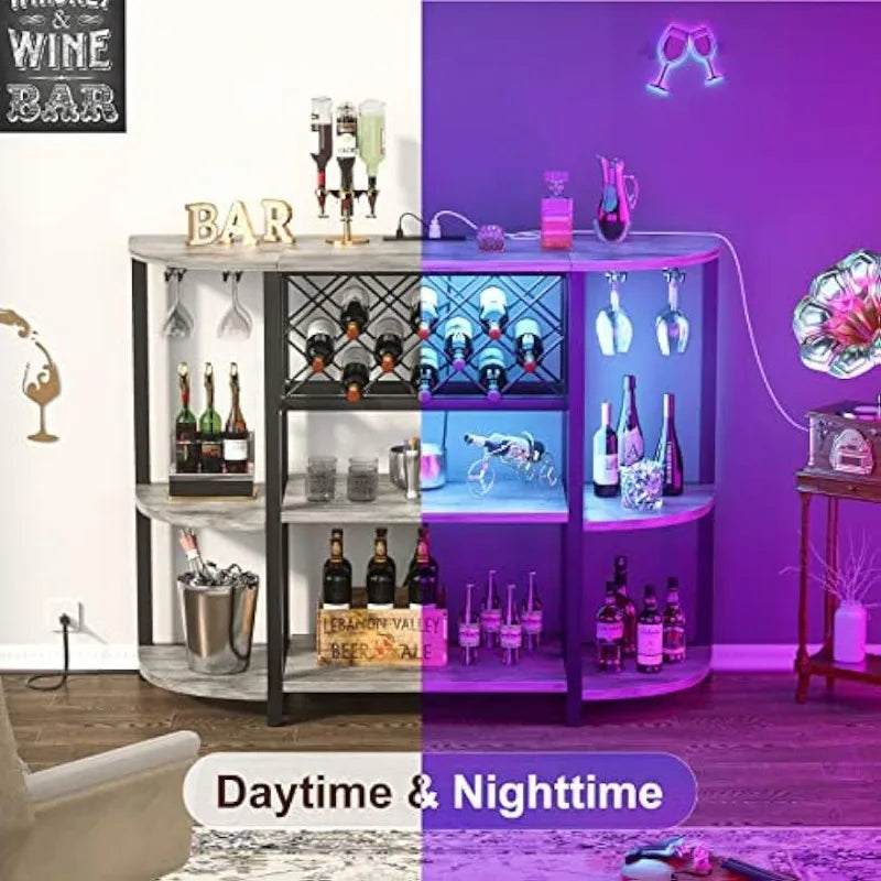 LED Floor Table for Liquor Glass Holder Wine Rack