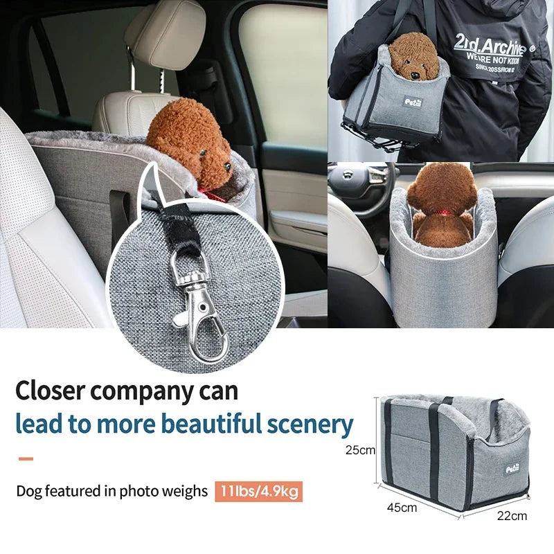 Portable Car Safety Pet Seat For Small Dogs & Cats