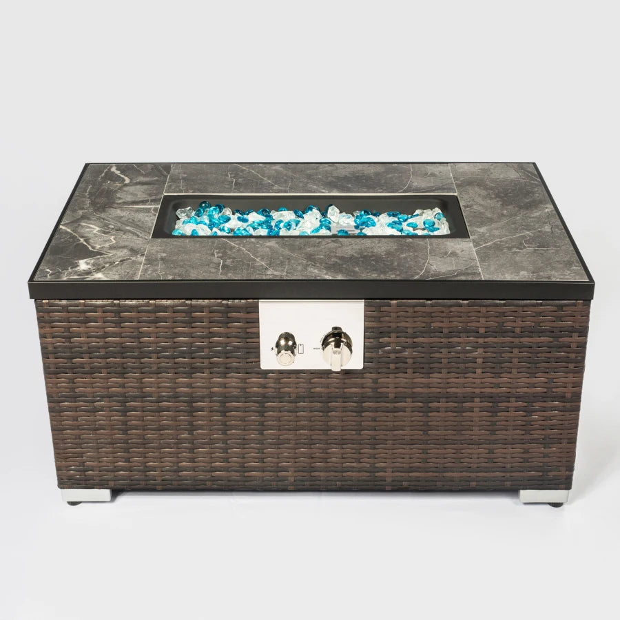 Outdoor Propane Fire Table with tile tabletop