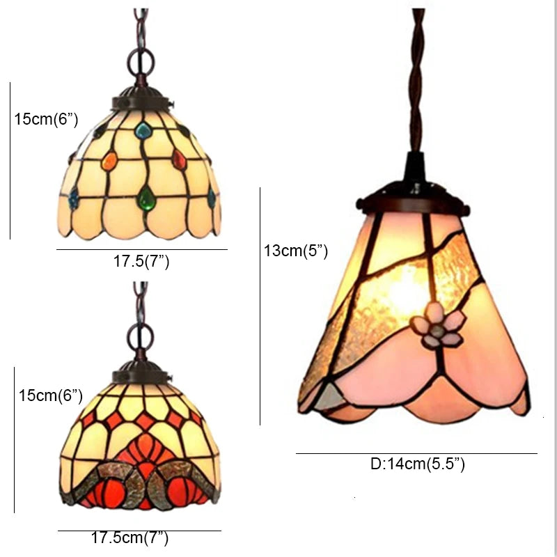 Tiffany Stained Glass LED Pendant Lamp