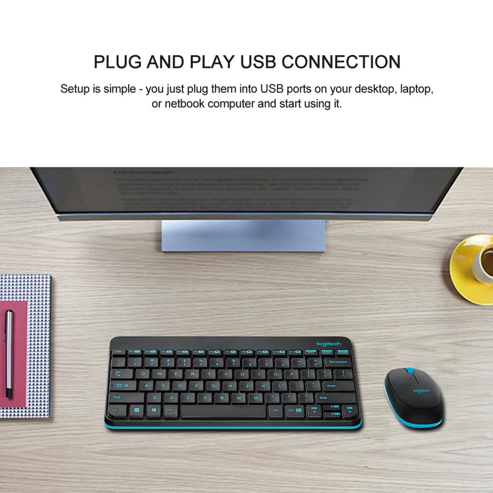 USB Wireless Keyboard & Ergonomic Mouse