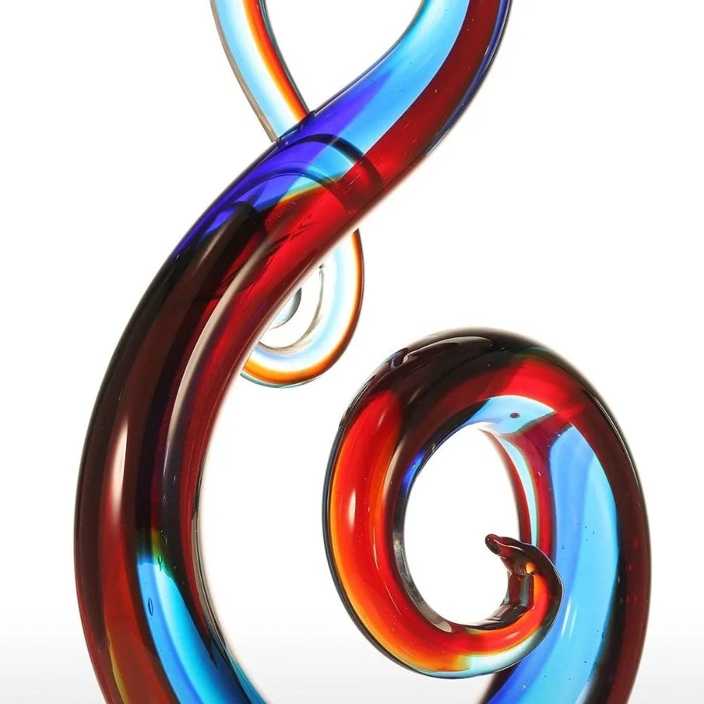 Multi-color Music Note Glass Sculpture