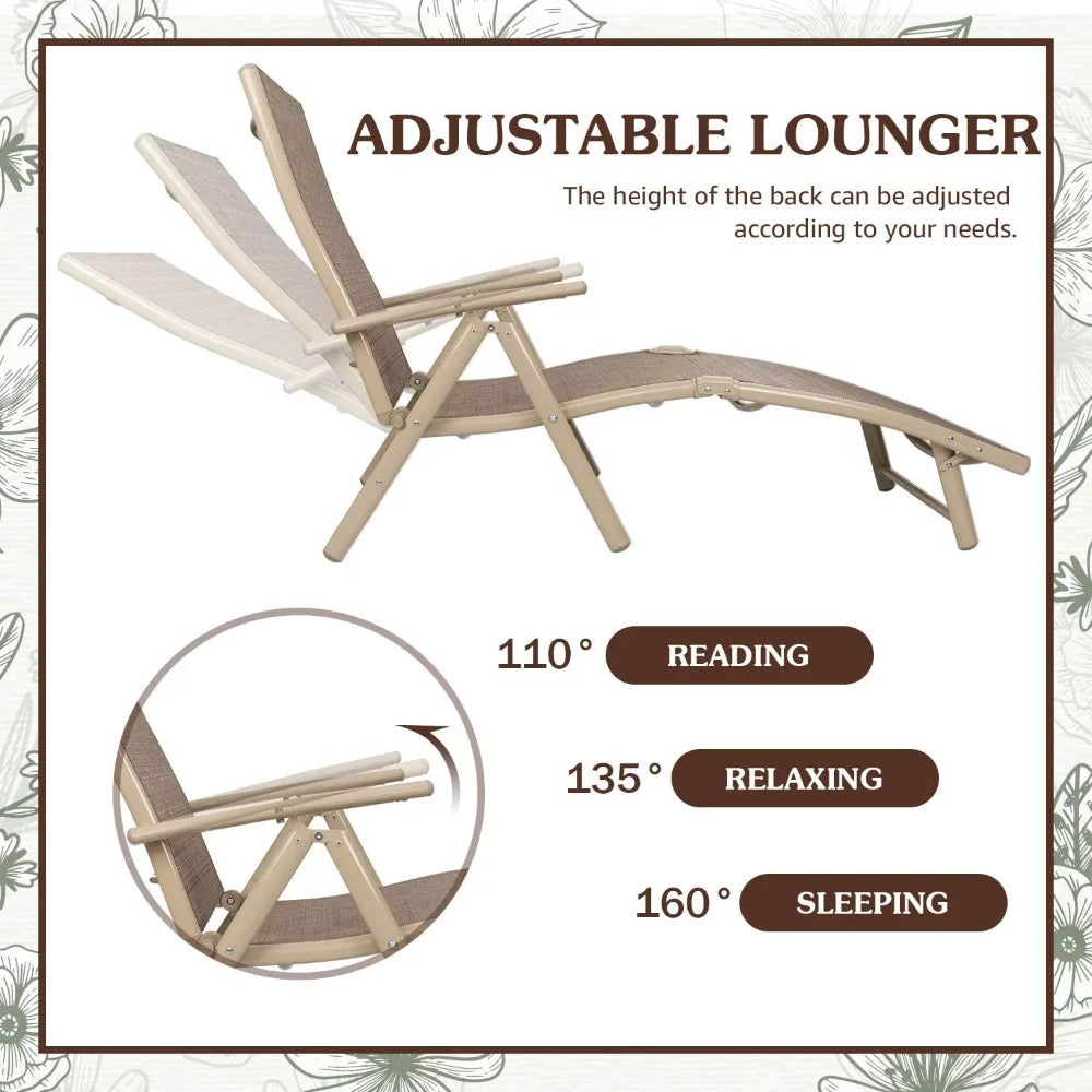 Set of 2 Adjustable Chaise Loungers