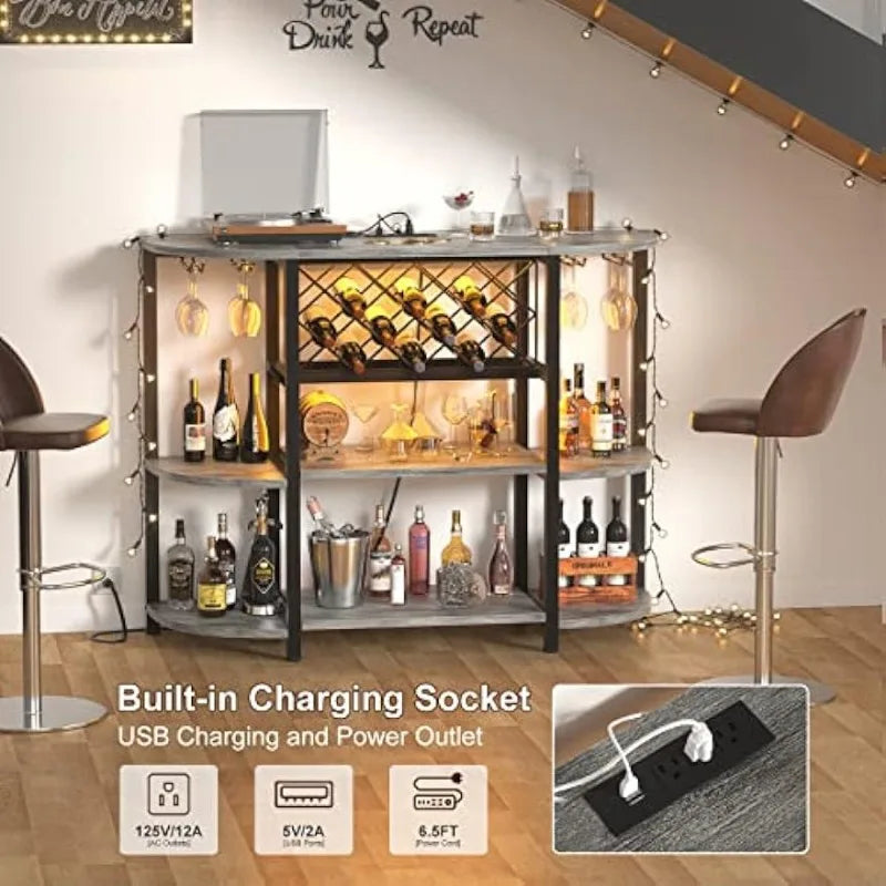 LED Floor Table for Liquor Glass Holder Wine Rack