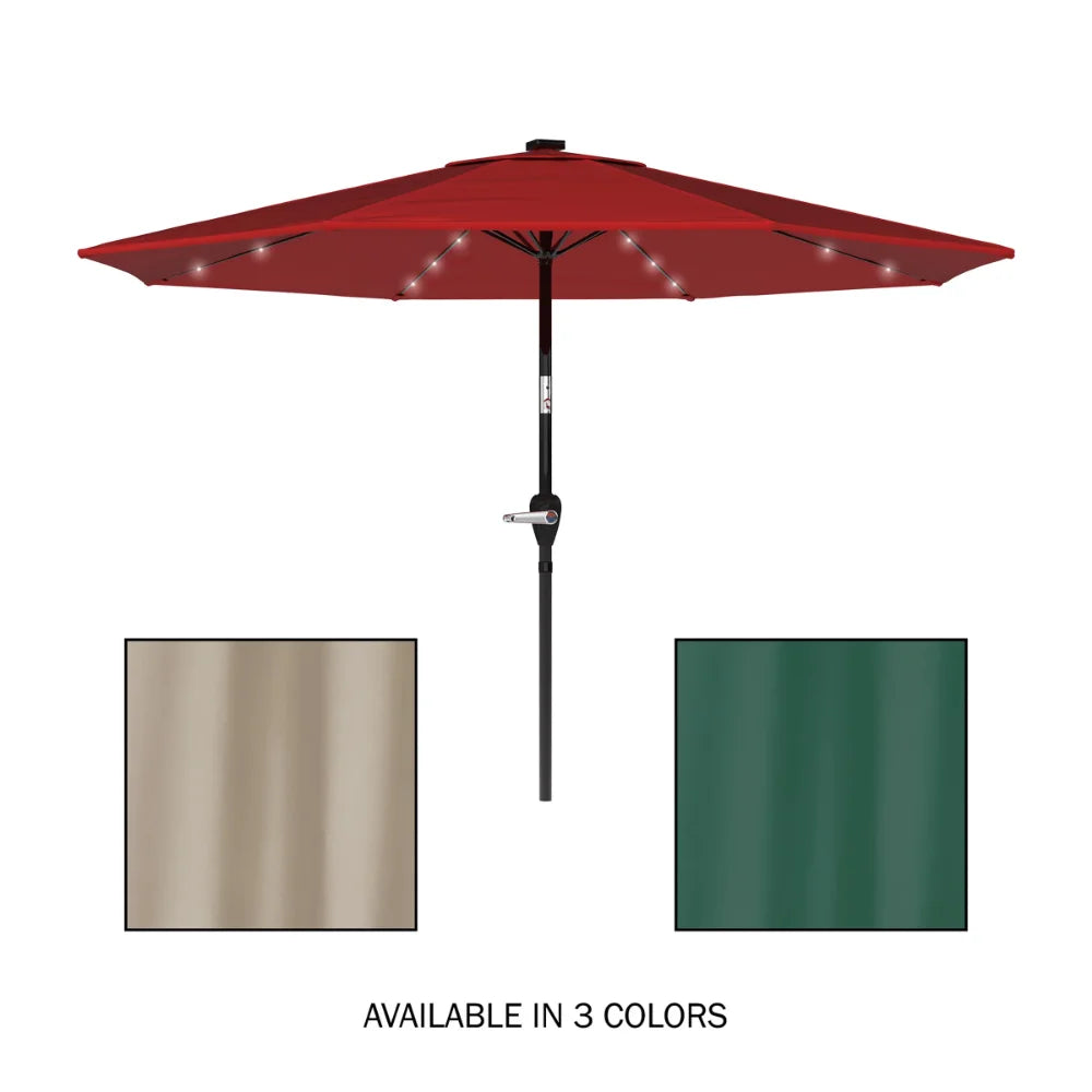10 Foot Patio Umbrella with Solar LED Lights